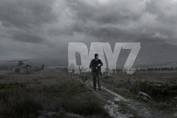 Dayz- art on the game, survivor vs zombies