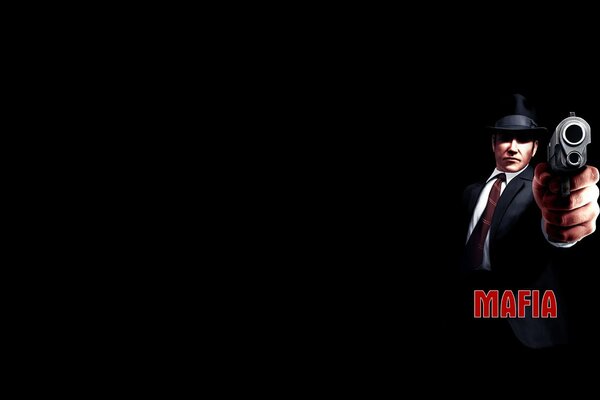 Mafia picture on a black background