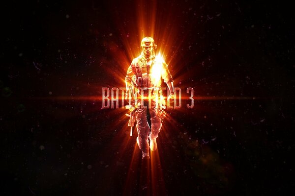 Personnage du jeu battlefield 3 sur fond noir