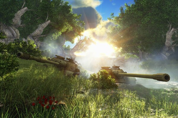 The world of tanks. Wot su-122-54. Tanks