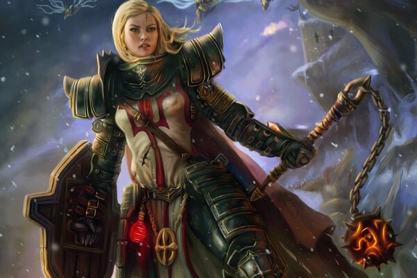 Beautiful crusader girl from diablo 3