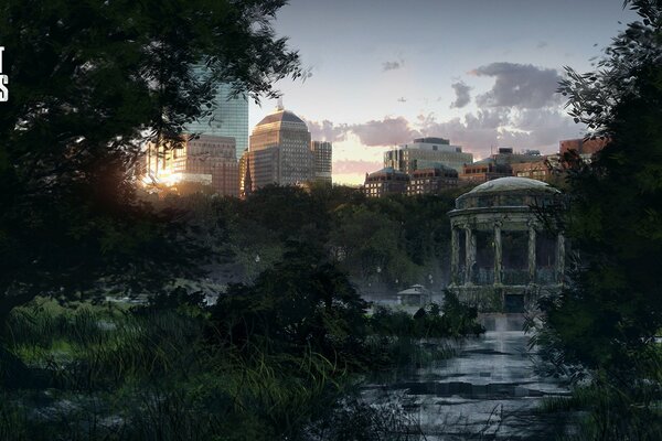 Landscape of the city from the last of us