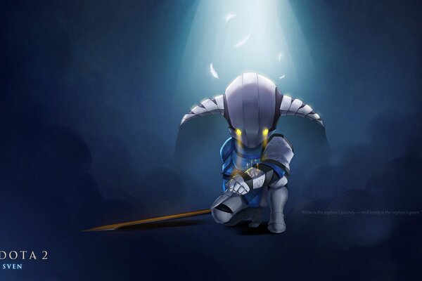 Der Charakter sven aus dem Spiel Dota 2 in Form von Chibi