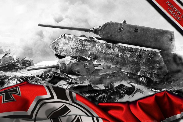 Art-Objekt aus dem Spiel World of Tanks. Deutscher Panzer