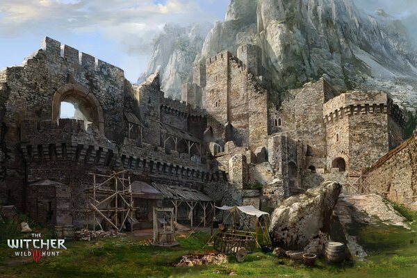 Starożytny Zamek w górach z gry Wiedźmin 3