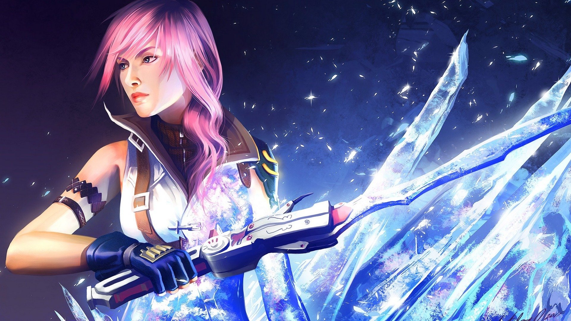 final fantasy xiii mathia arkoniel фанарт молнии farron девушка длинные волосы последняя фантазия оружие