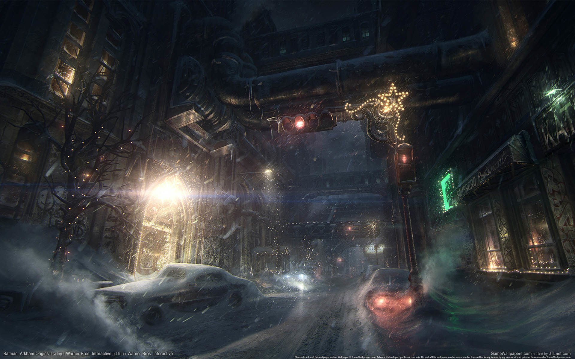 batman: arkham origins fondos de pantalla del juego batman juego ciudad coches nieve