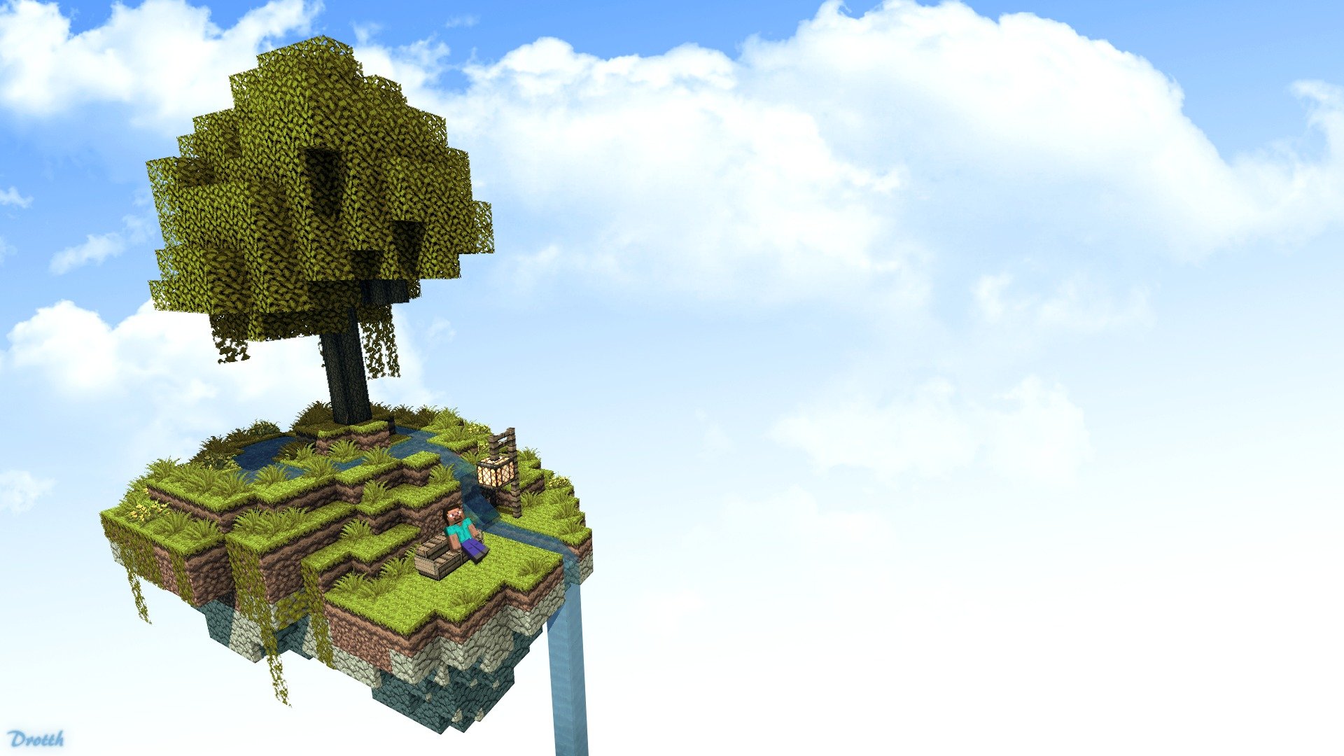 minecraft minecraft bello cielo isola steve