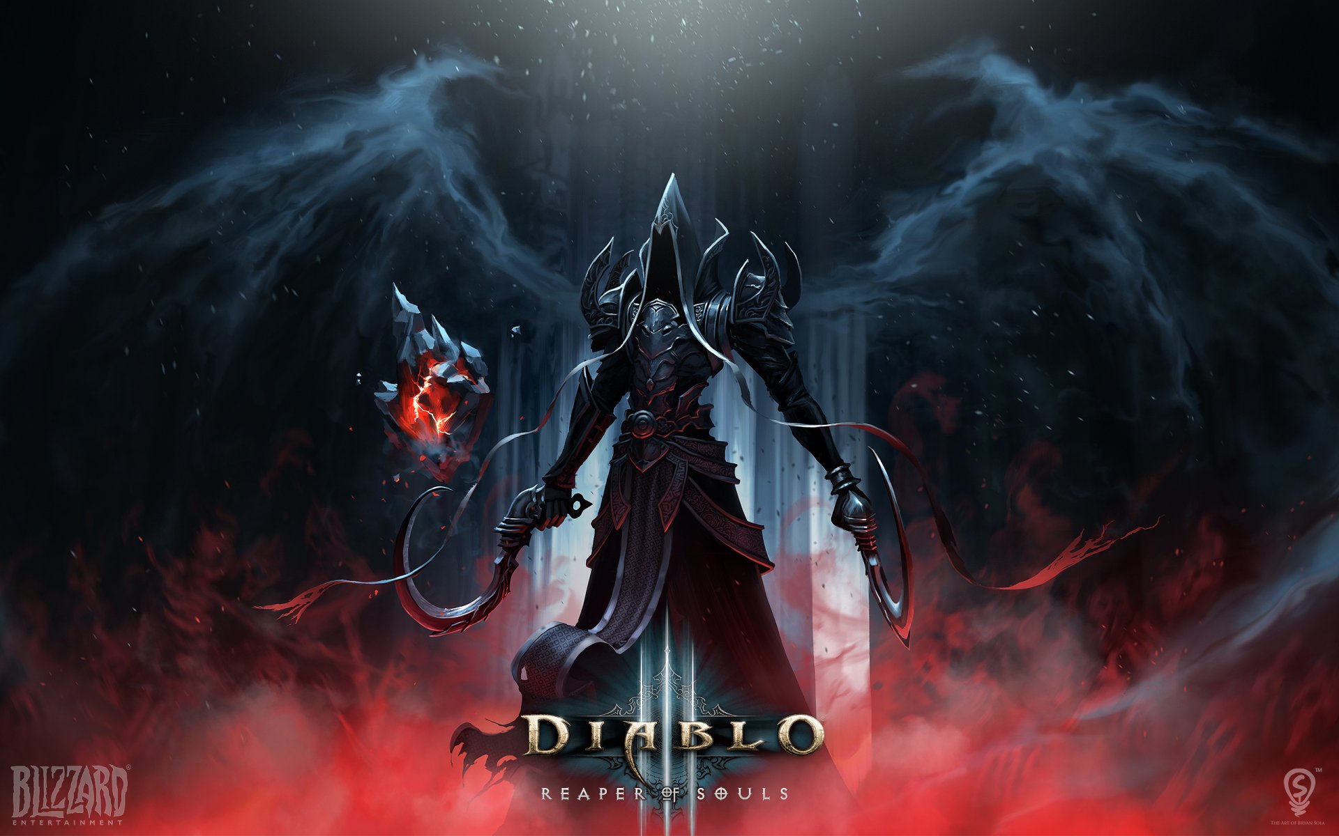 diablo reaper of souls malthael ange de la mort ange faucilles ailes armure lumière