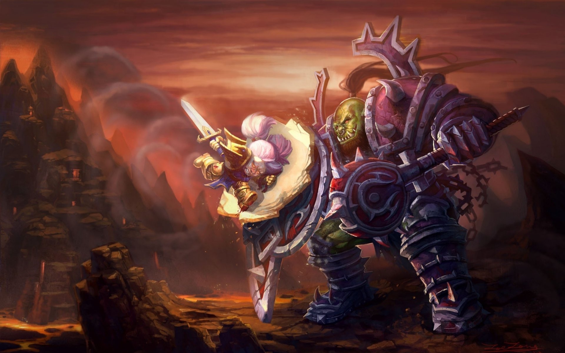 world of warcraft wow ork warrior gnome paladyn