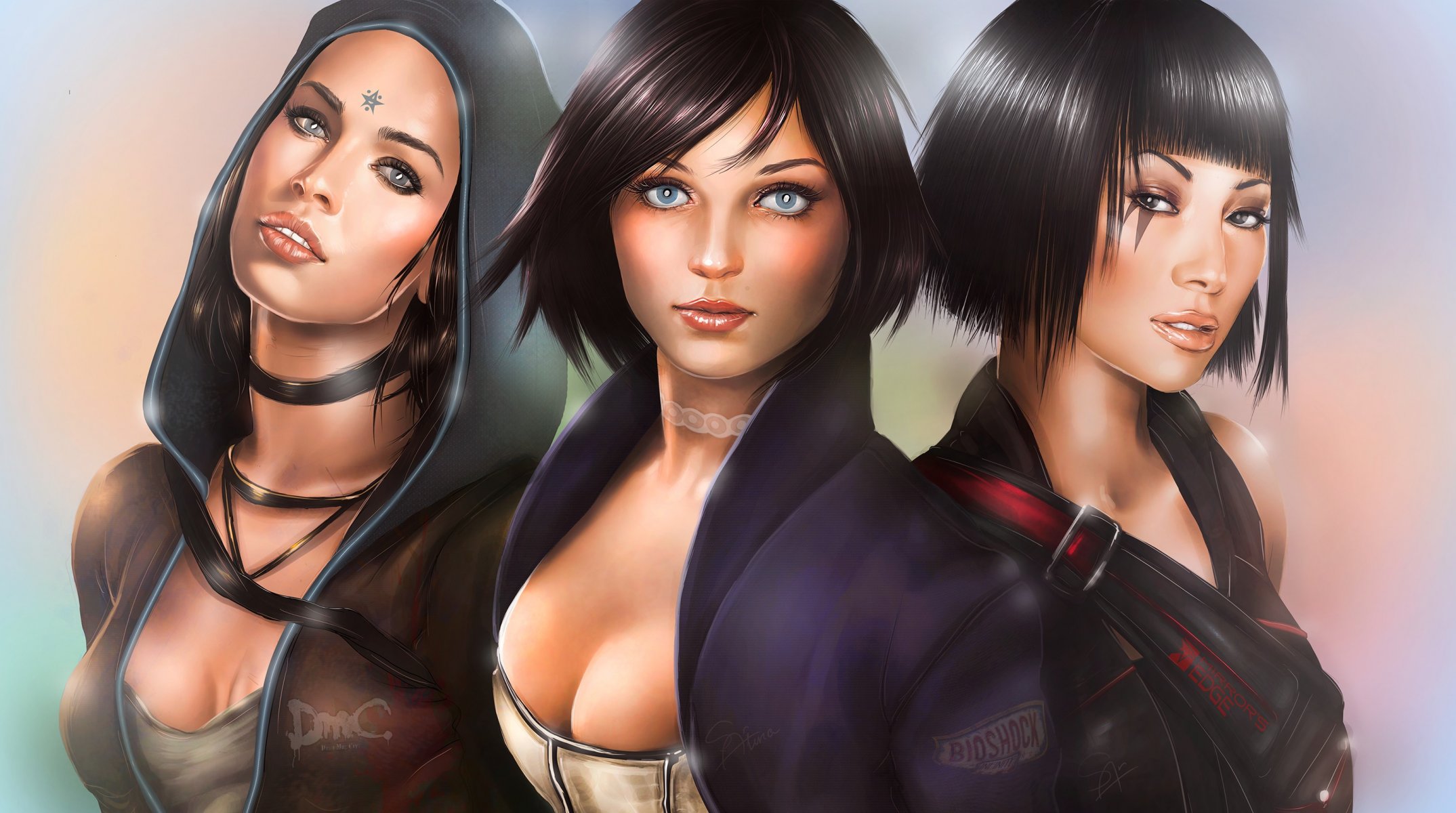 games art girls dmc devil may cry kat cat bioshock infinite elizabeth mirror’s edge faith