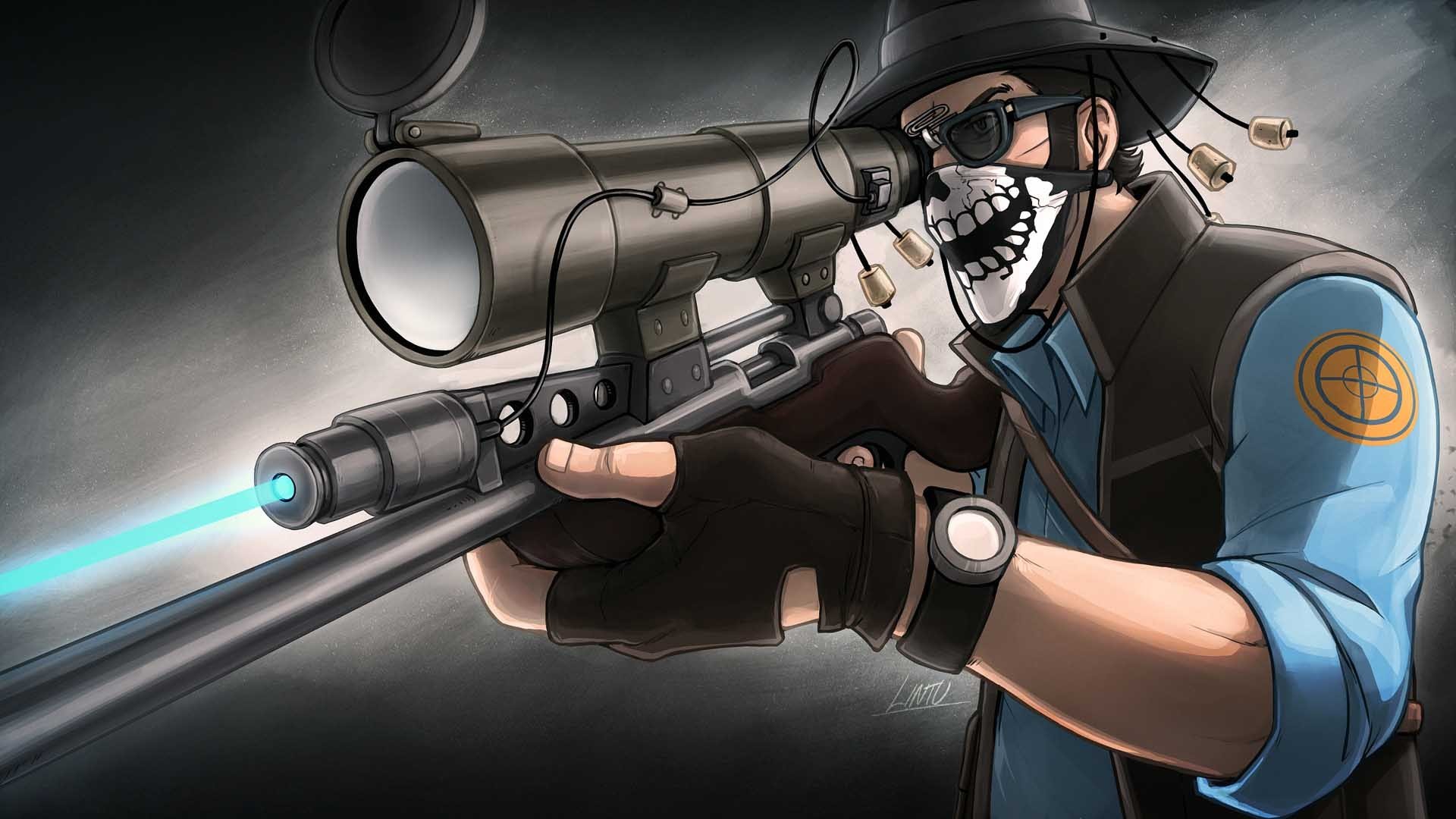 team fortress 2 tf 2 scharfschütze souverän gewehr anblick hut schal brille