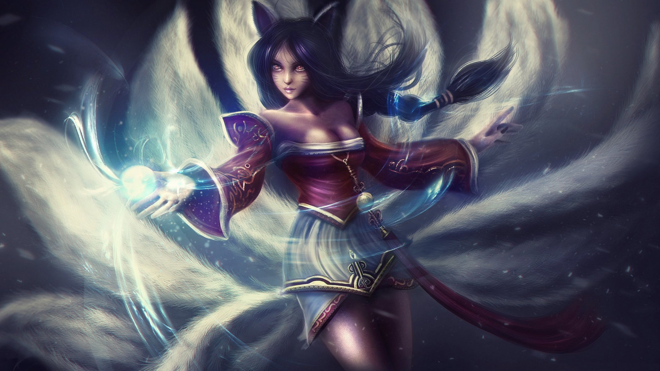 ahri ligue des légendes lol fille renard oreilles