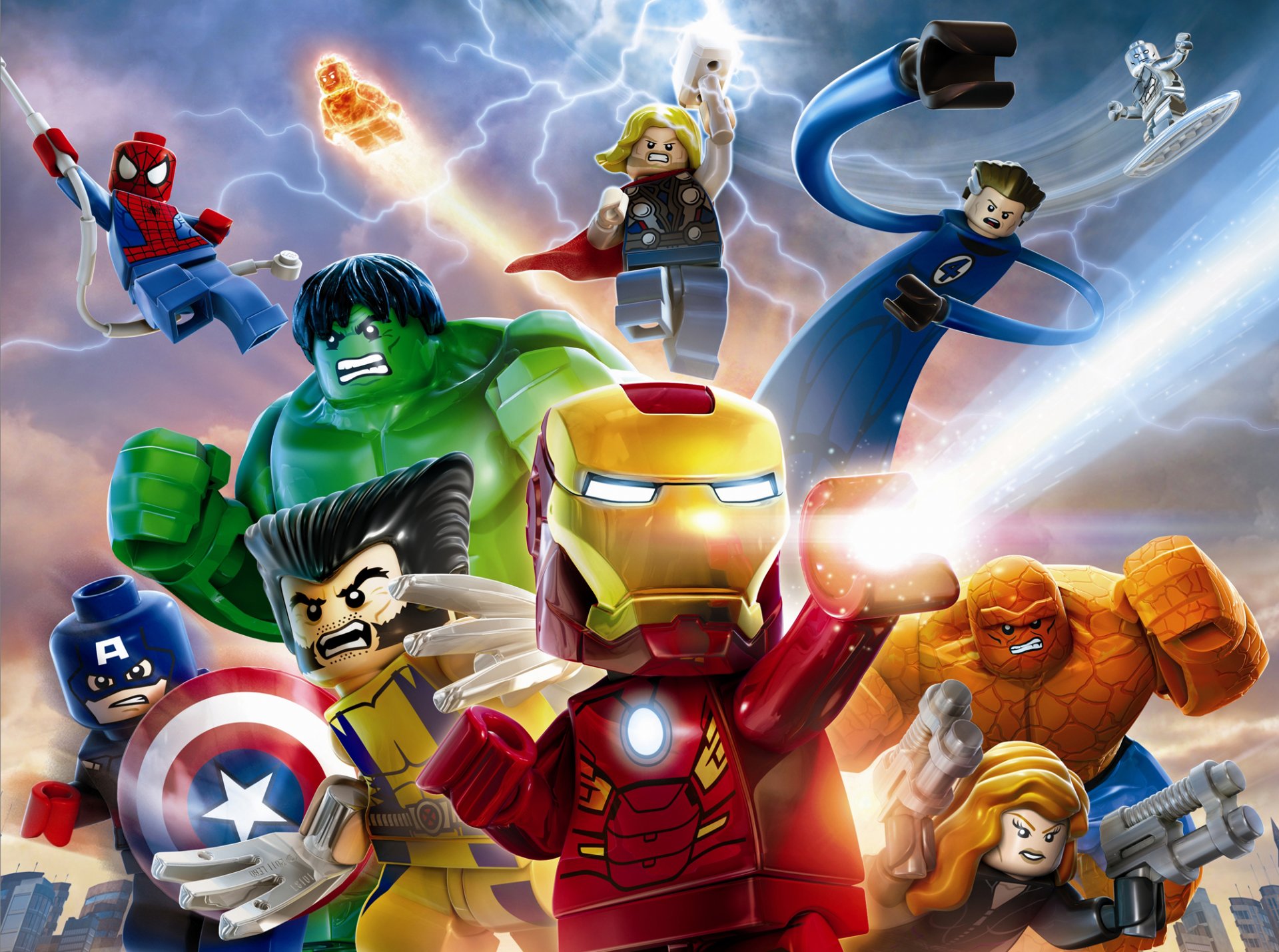 lego: marvel super heroes lego superbohaterowie marvel iron man wolverine hulk istota rzecz czarna wdowa natalia romanova natalia romanova kapitan ameryka thor tog spider-man spider-man człowiek