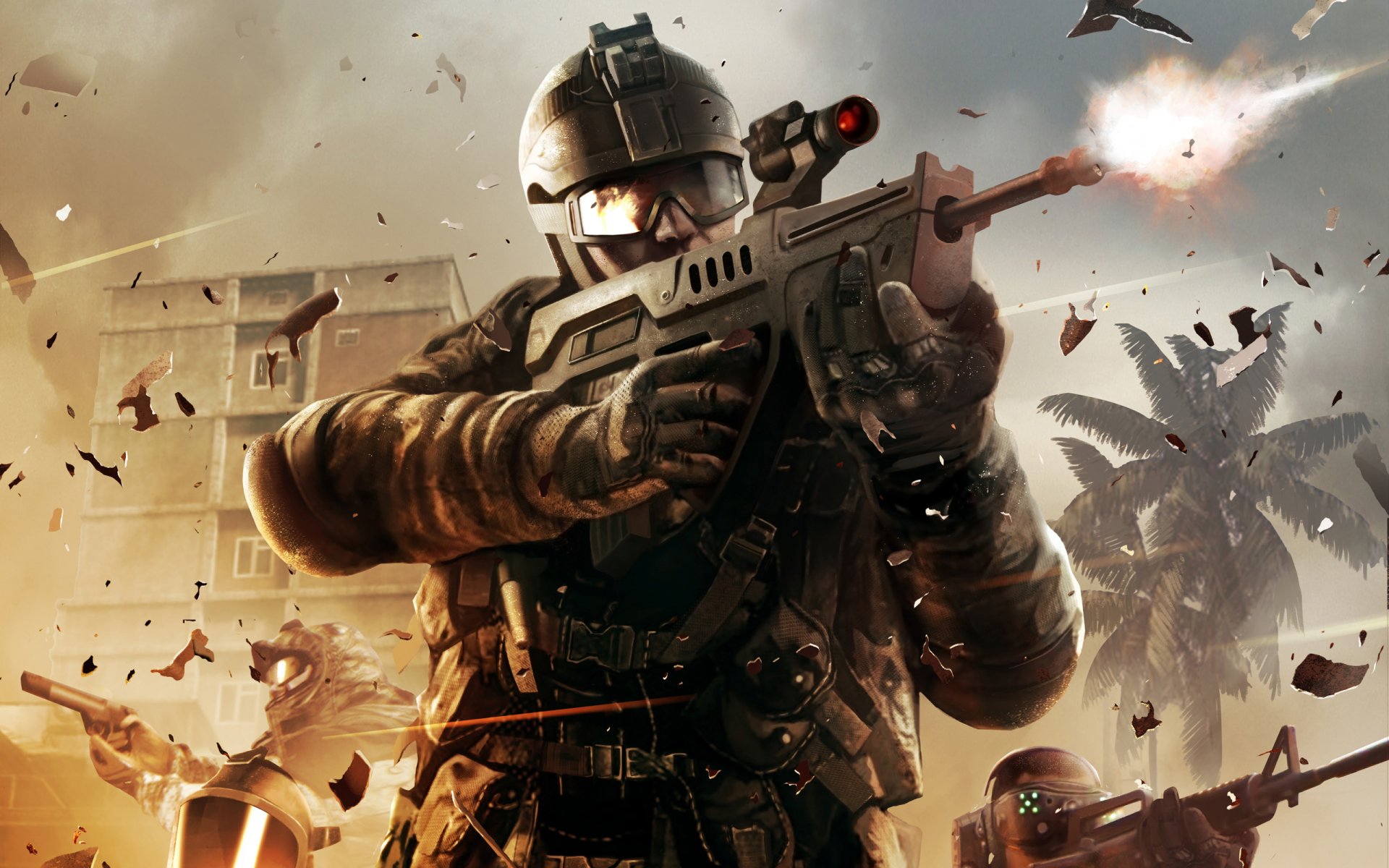 warface soldaten krieg medic stormtrooper scharfschütze ingenieur waffen schießerei kampf palmen kugelsichere weste haus helm feuer handschuhe crytek kiew mail.ru