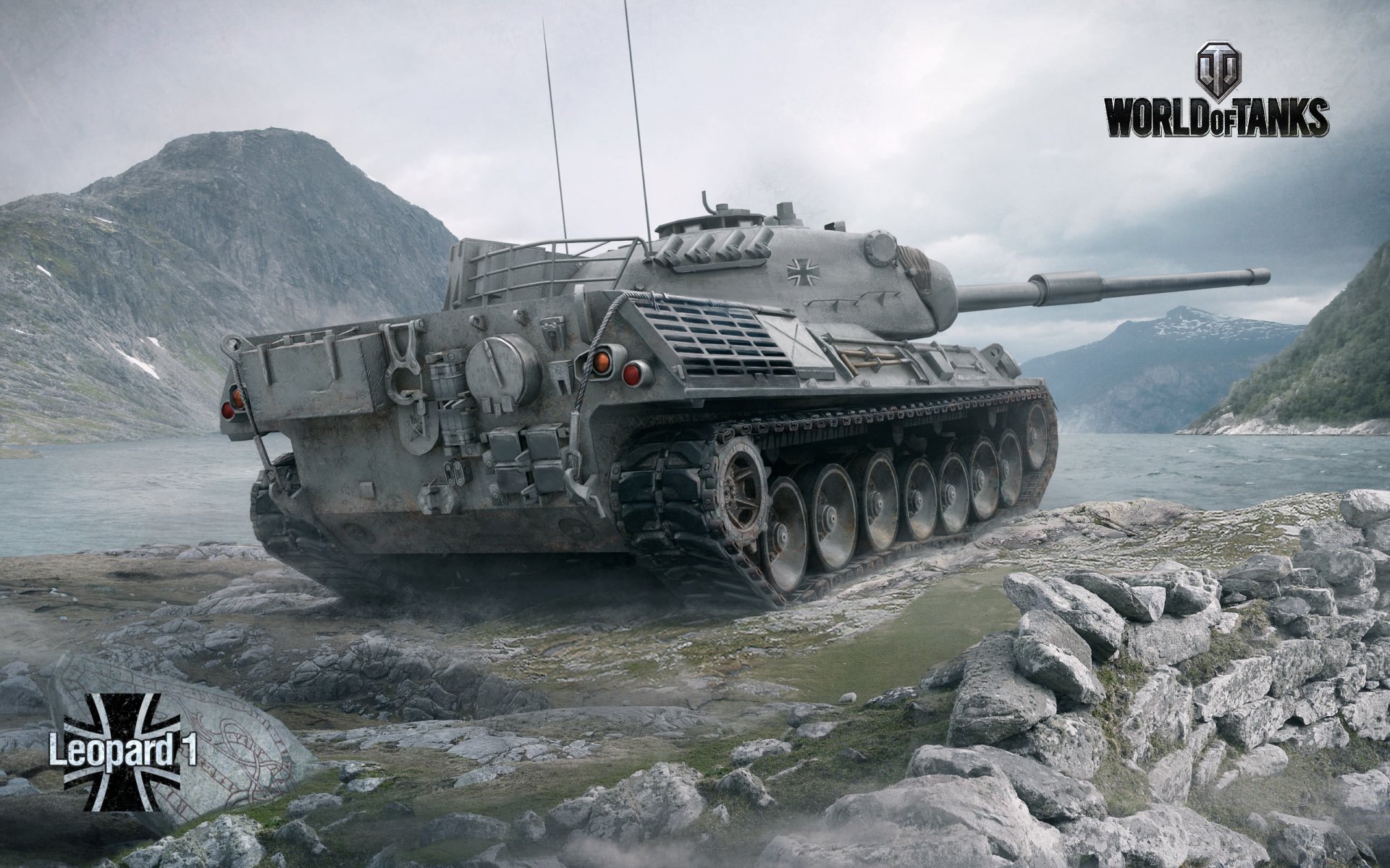 wargaming neto world of tanks wot leopard i tanque alemán alemania nubes agua montañas piedras tanque medio cielo polvo tanque medio alemán nieve hierro barril wg