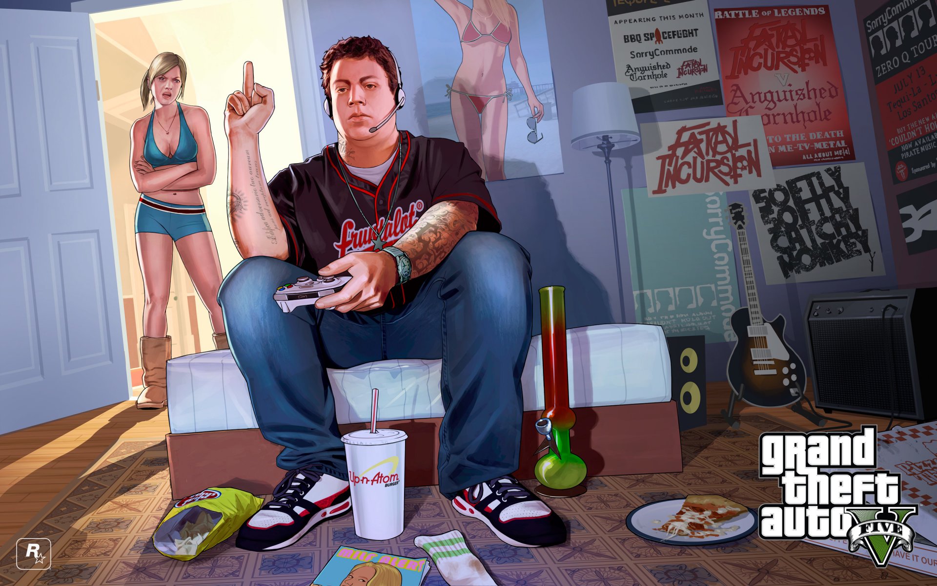 grand theft auto v rockstar games gta room boys girl jimmy tracy poster tracey and jimmy