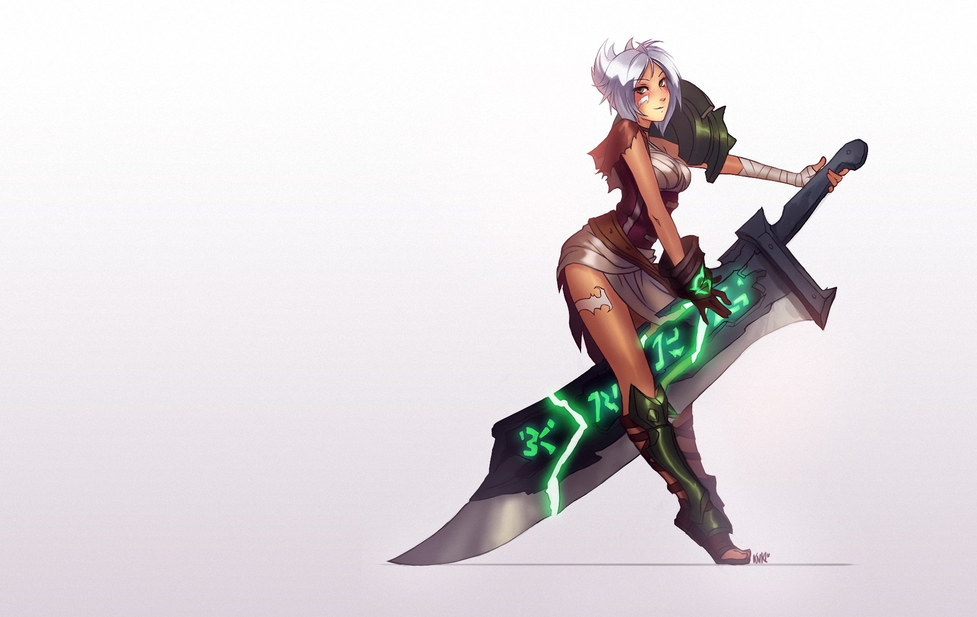 arte lacerato league of legends ragazza spada sfondo