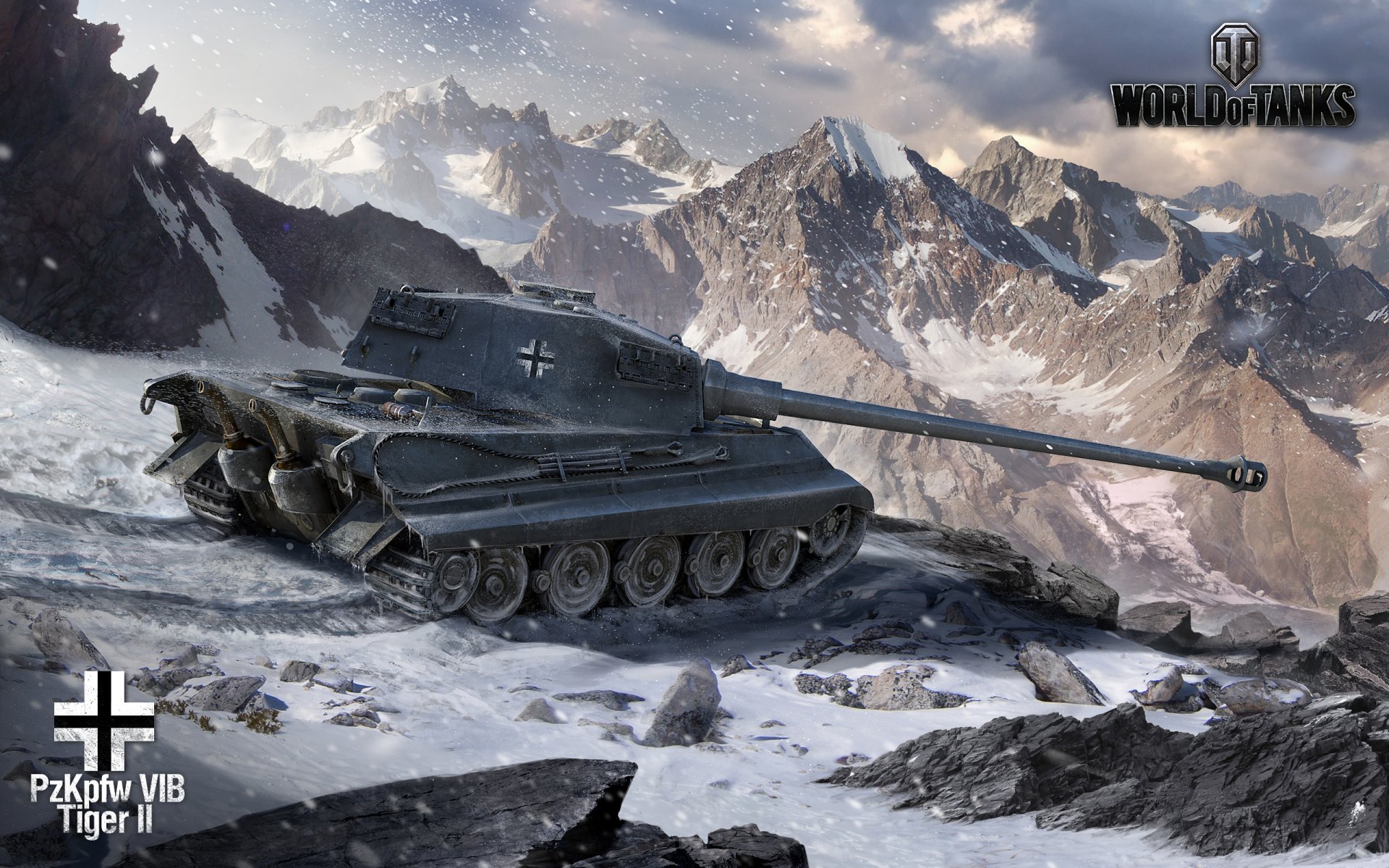 wot world of tanks czołgi tank art niemcy tiger 2 góry zima śnieg