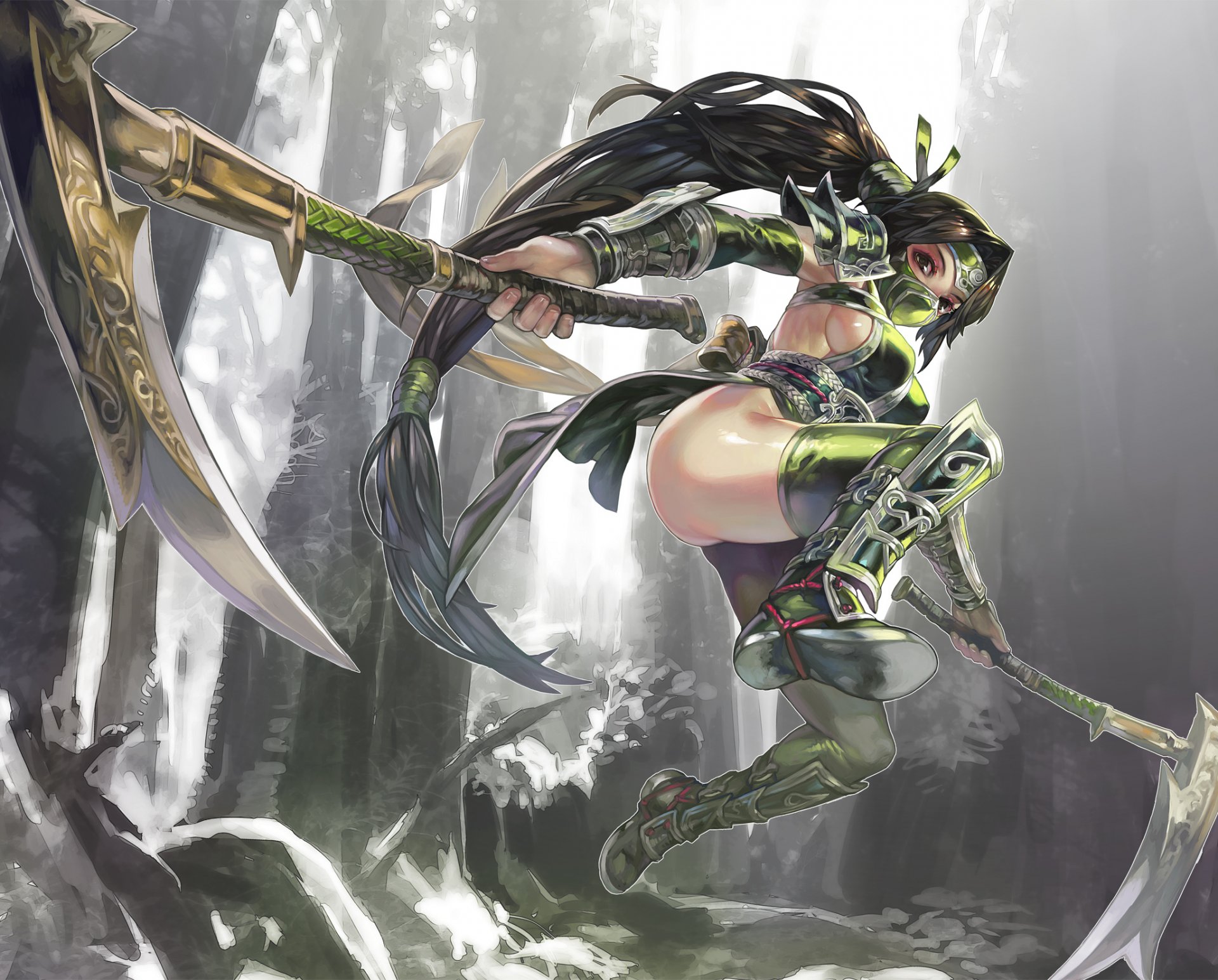 art aoin omegaboost league of legends akali girl weapon jump