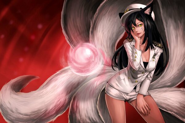 League of Legends girl with tails Ahri