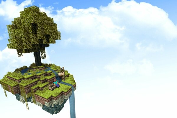 Episodio del gioco per computer Isola impennata con un albero