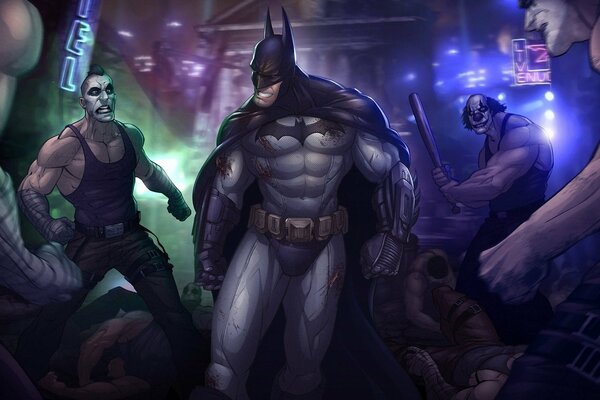 Patrick Brown s Batman vs Clowns painting