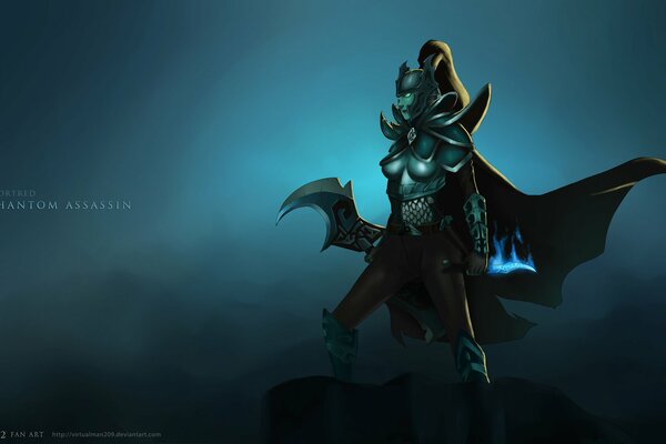 A picture of the phantom assassin hero from the Dota 2 game