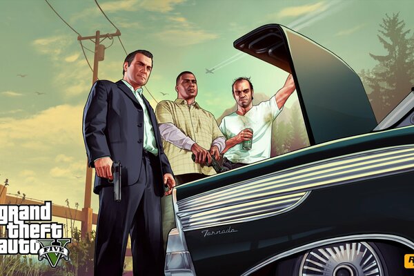 Grand theft auto V mafiosos de la mafia en el coche