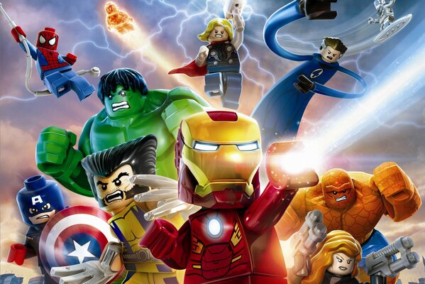 Figure lego in stile Marvel