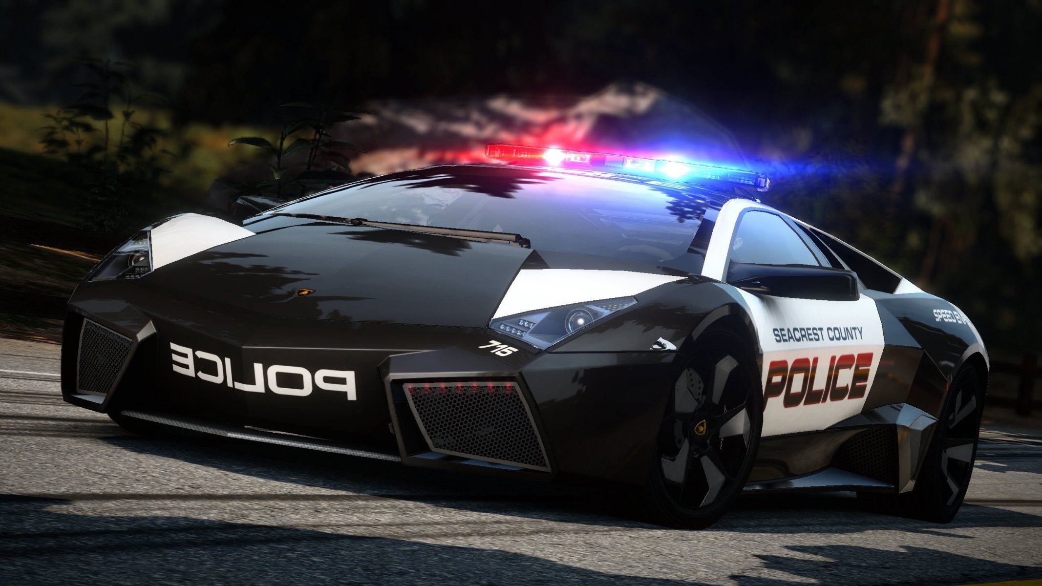 die notwendigkeit für geschwindigkeit heiße spur supercar lamborghini reventon polizei straße verfolgungsjagd