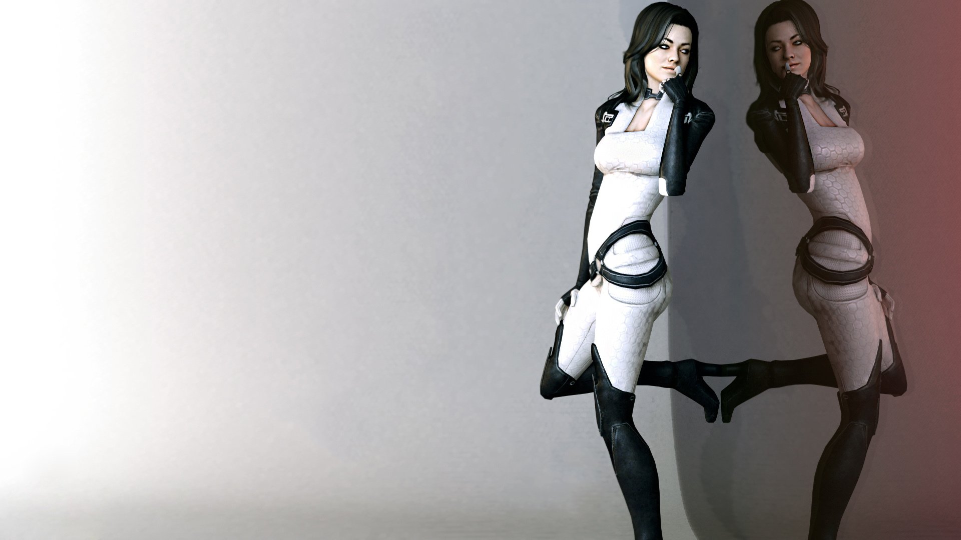 fan art mass effect miranda lawson miranda reflection minimalism cerberu