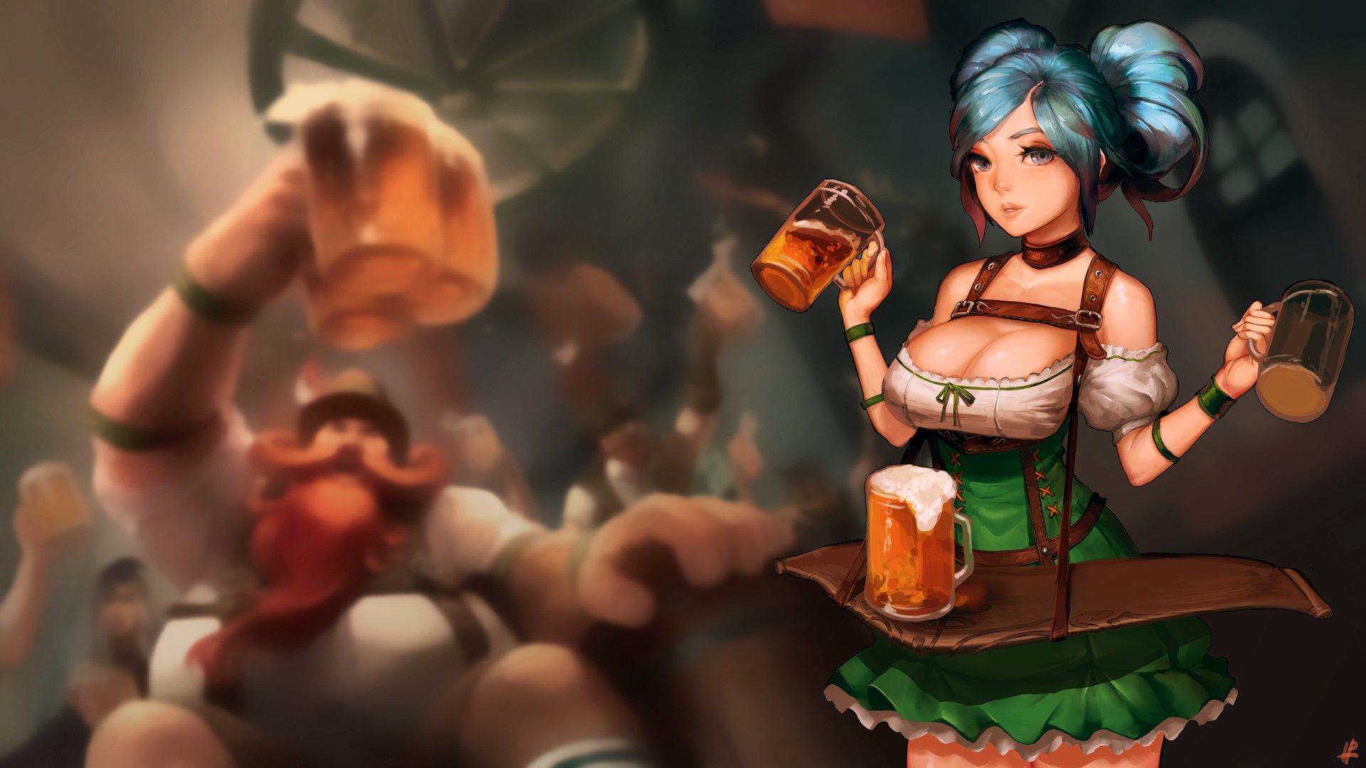 arte ip instantánea liga de leyendas sona buvelle chica cerveza cerveza tazas