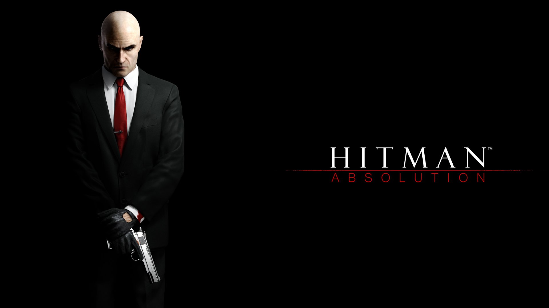 hitman absolution czarny broń agent 47 godło logo logo nazwy napis