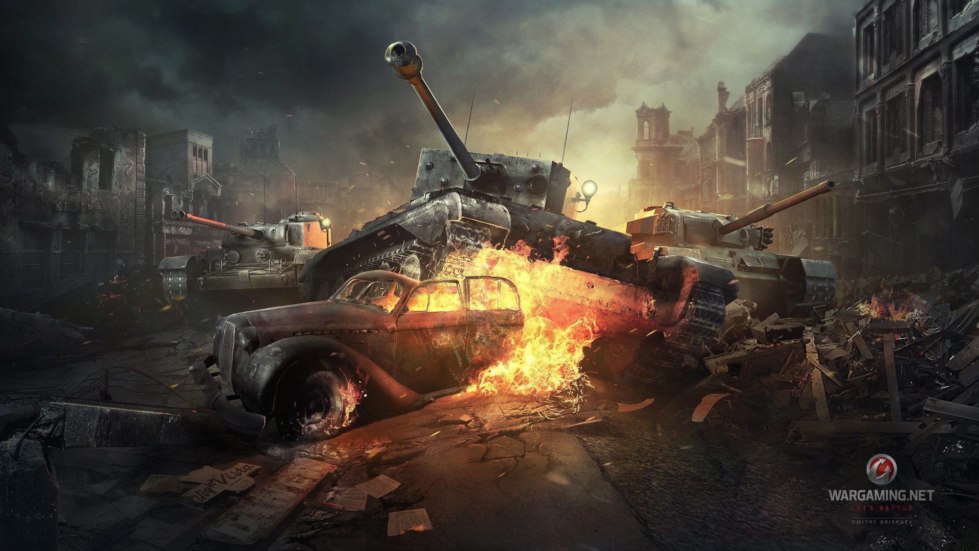 monde des chars wot réservoirs a27m mk viii cromwell iv a34 comet i centurion mk britanniques ville guerre fumée flamme