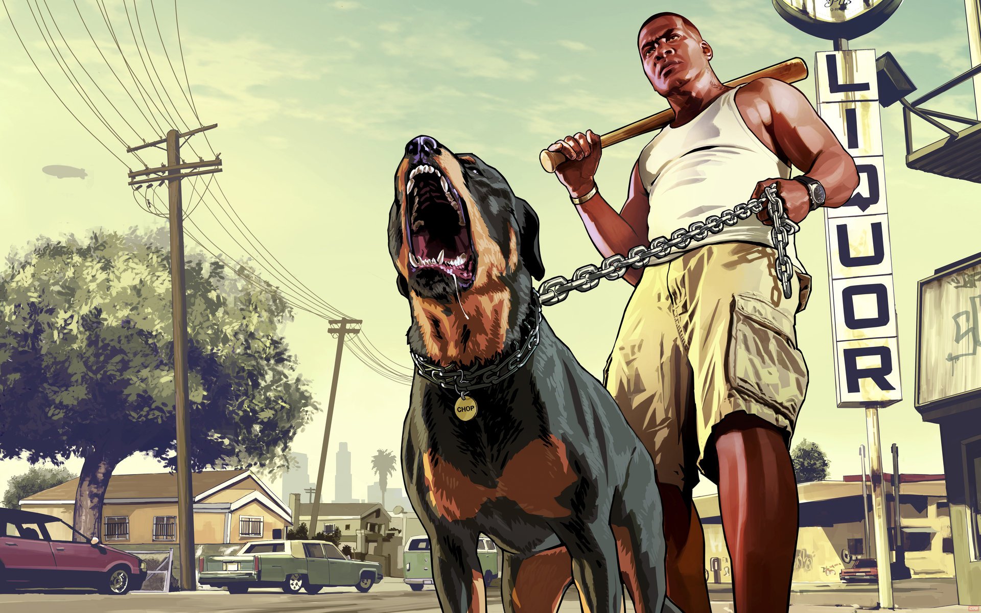 grand theft auto v mann schläger hund los santos franklin hacken rottweiler