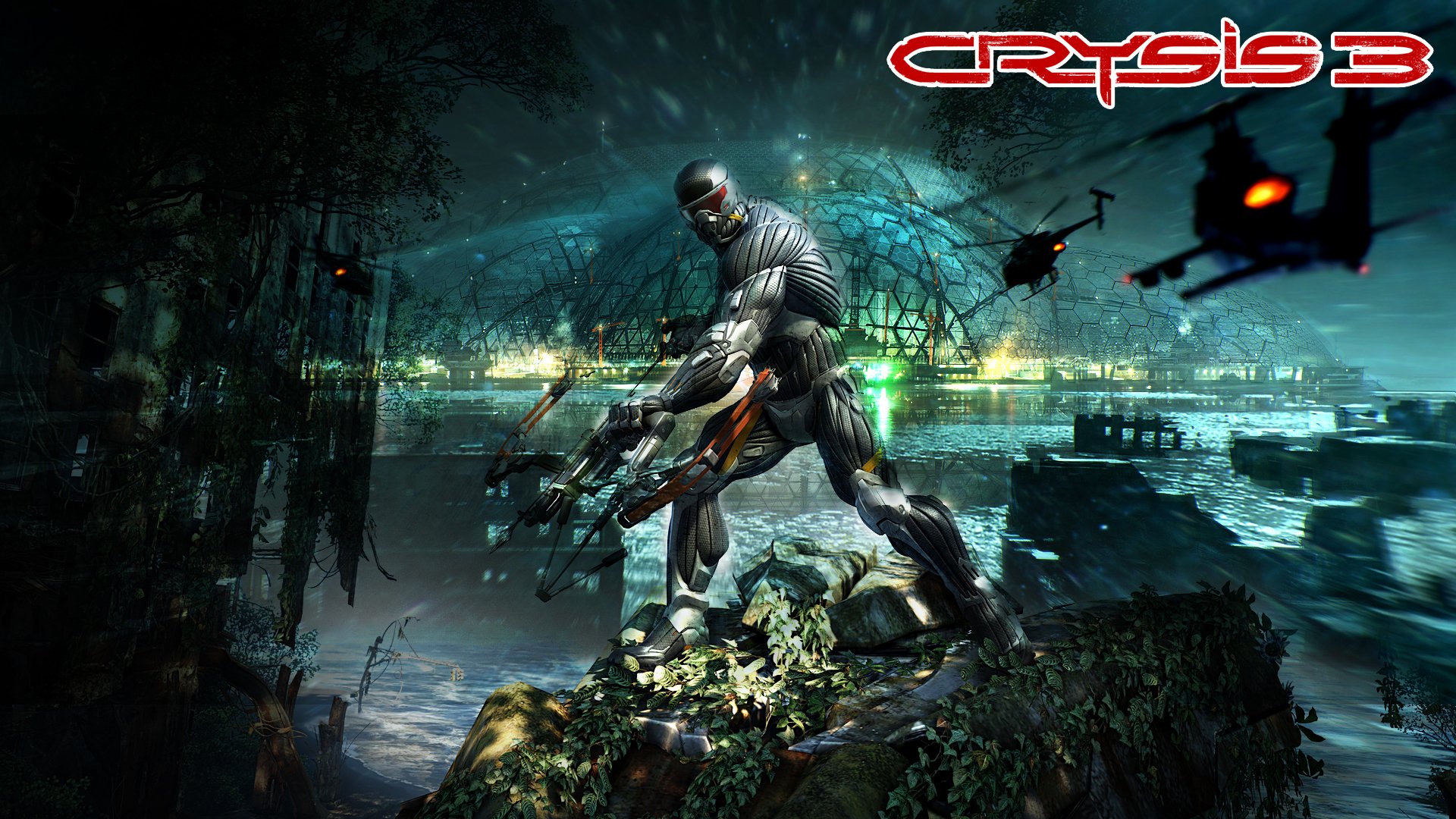 crysis 3 torment nanosuit the prophet dome helicopters crytek new-york town jungle