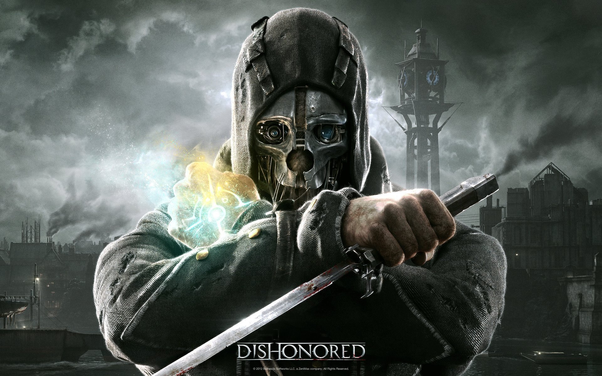 deshonrado bethesda corvo guardaespaldas daga máscara