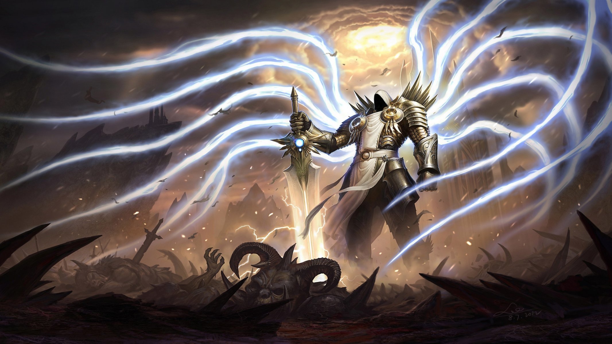 tirael ángel espada. guerrero tirael diablo