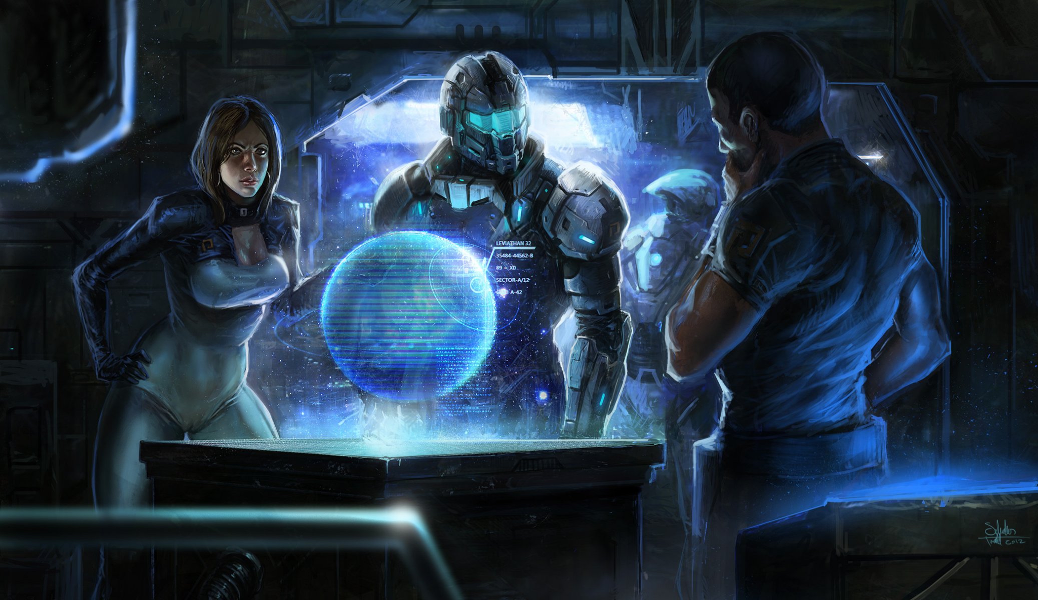 arte mass effect ragazza ragazzi centro di comando armatura miranda lawson shepard pianeta