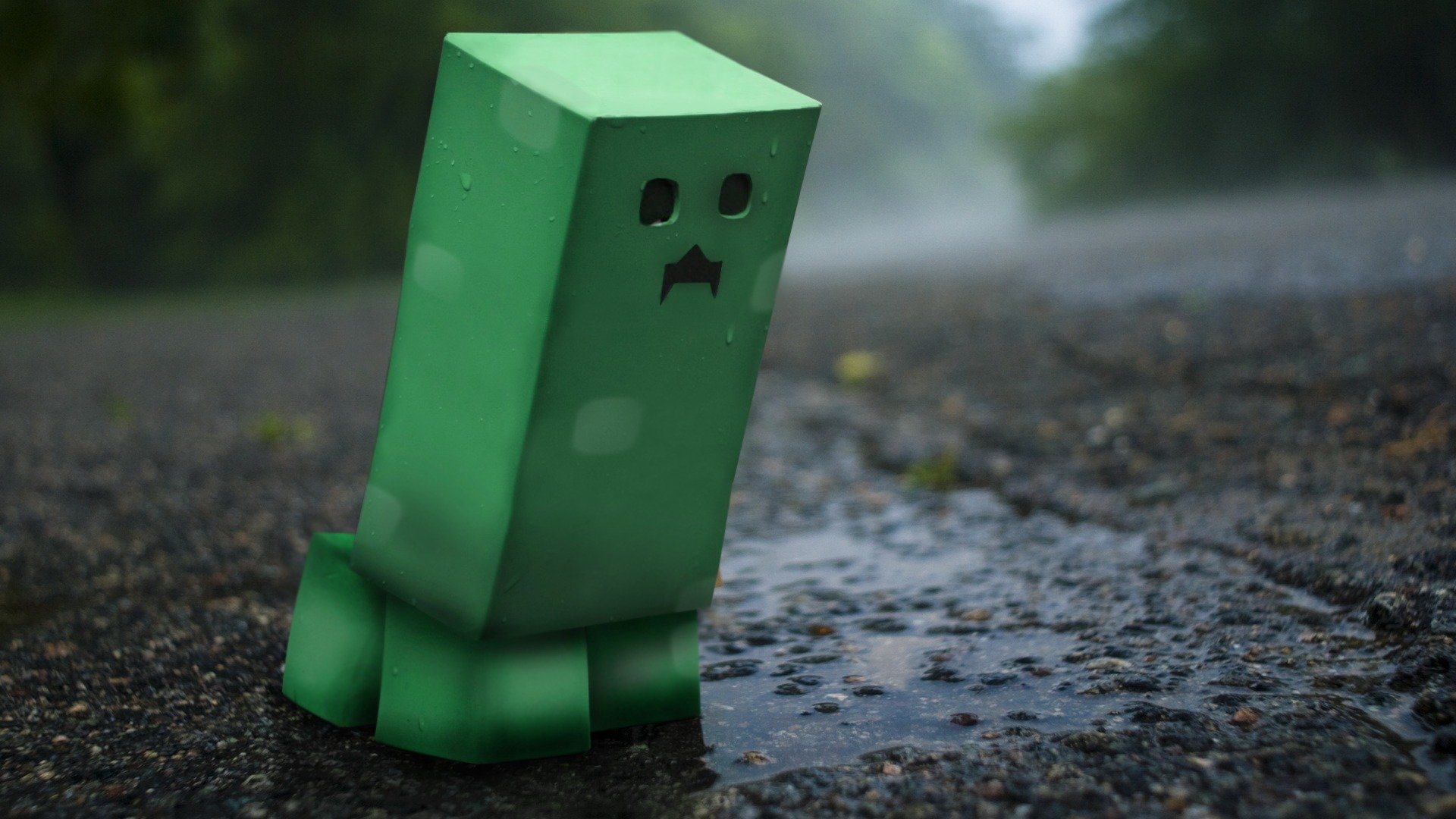 photo minecraft game mobile creeper street tree drop