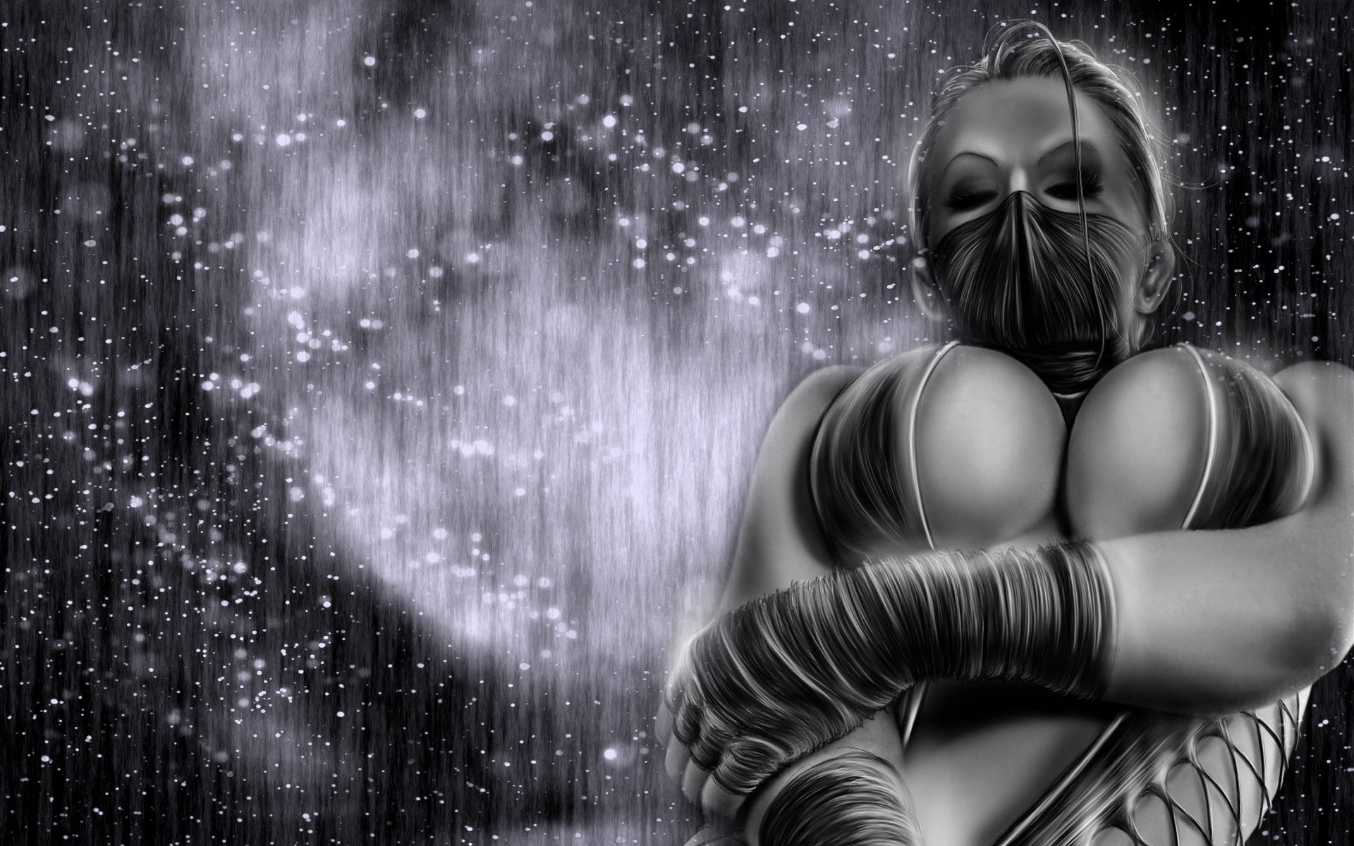 mortal kombat kitana dark background mask