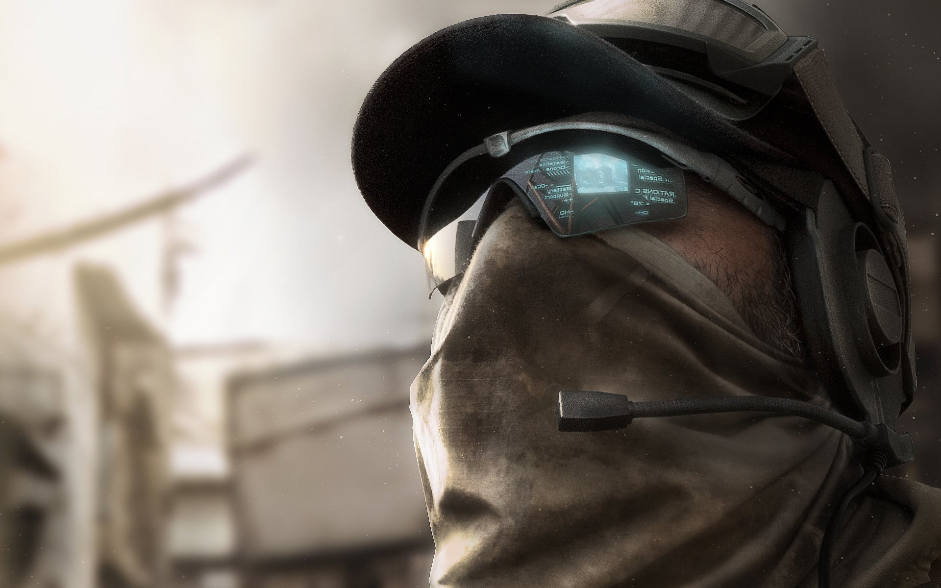 ghost recon: future soldier escuadrón fantasma tom clancy soldado holograma gafas gorra auriculares