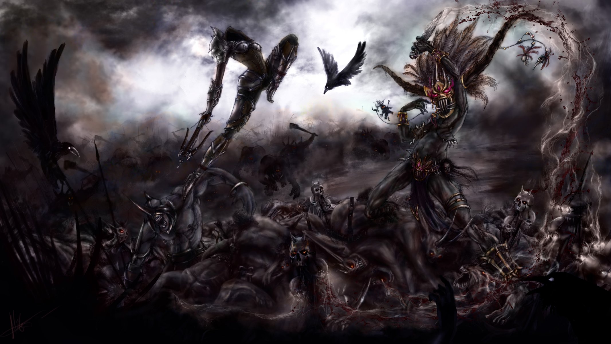 diablo 3 kunst jäger dämonenjäger zauberer schlacht dämonen krähen