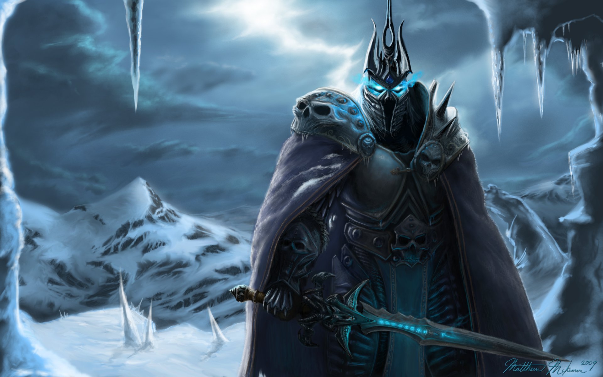 world of warcraft król lisz król lisz król umarłych upadły książę artes menetil arthas śnieg zbroja miecz