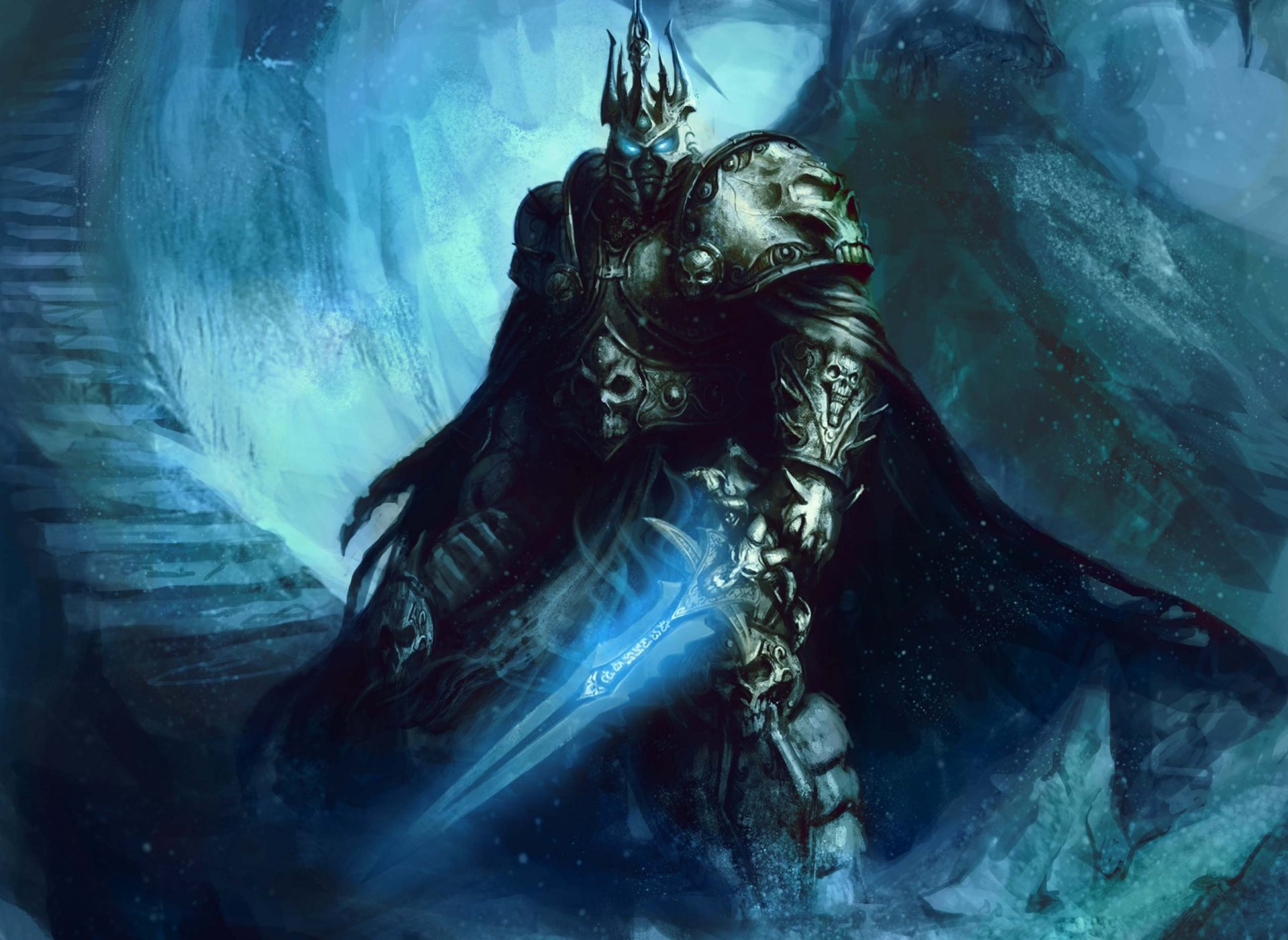 mundo de warcraft wow fanart rey exánime arthas casco espada escalones armadura