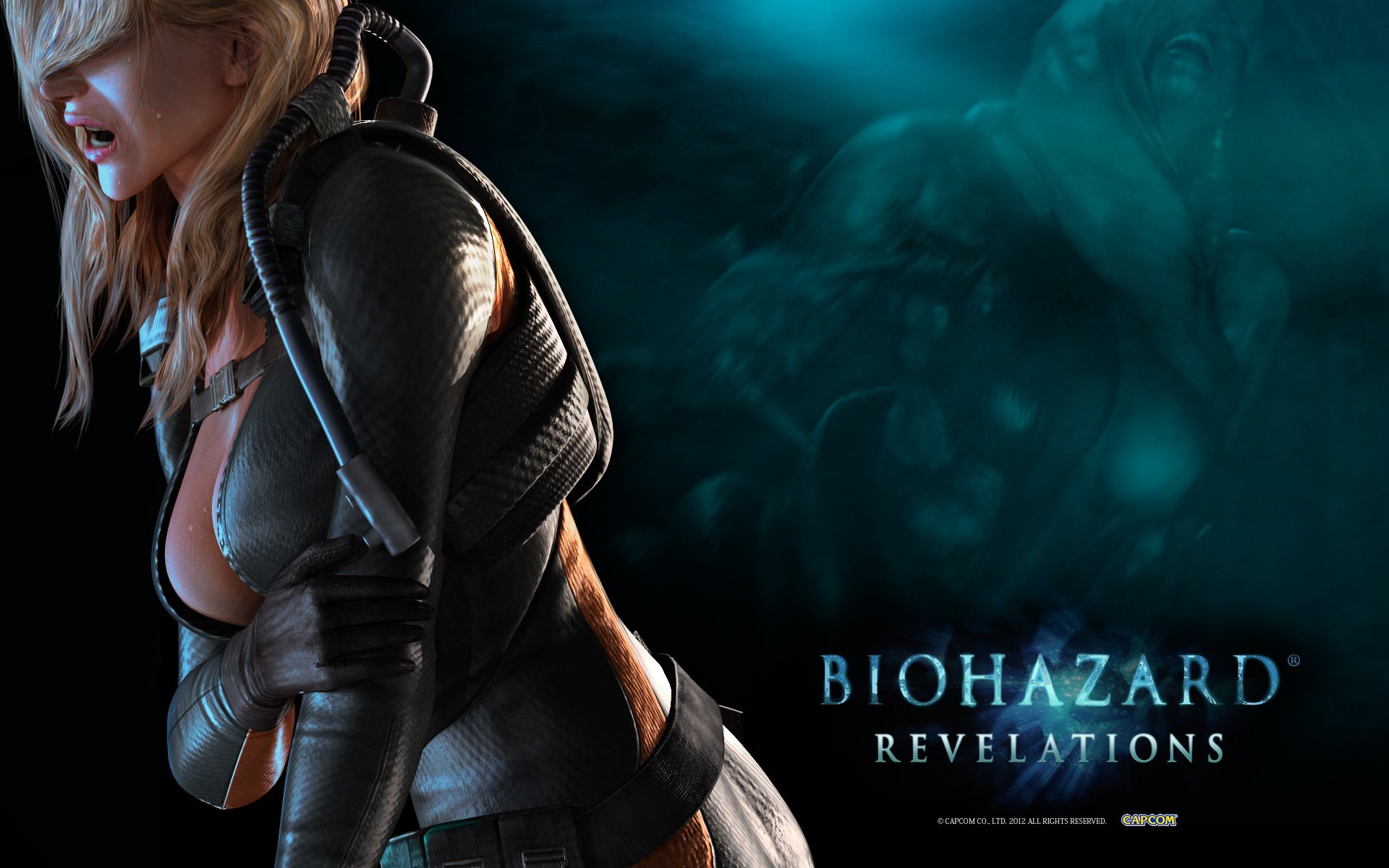 resident evil: révélation resident evil: révélation biologiquement dangereux resident evil monstre mutant parapluie douleur cheveux poitrine costume de plongée capcom