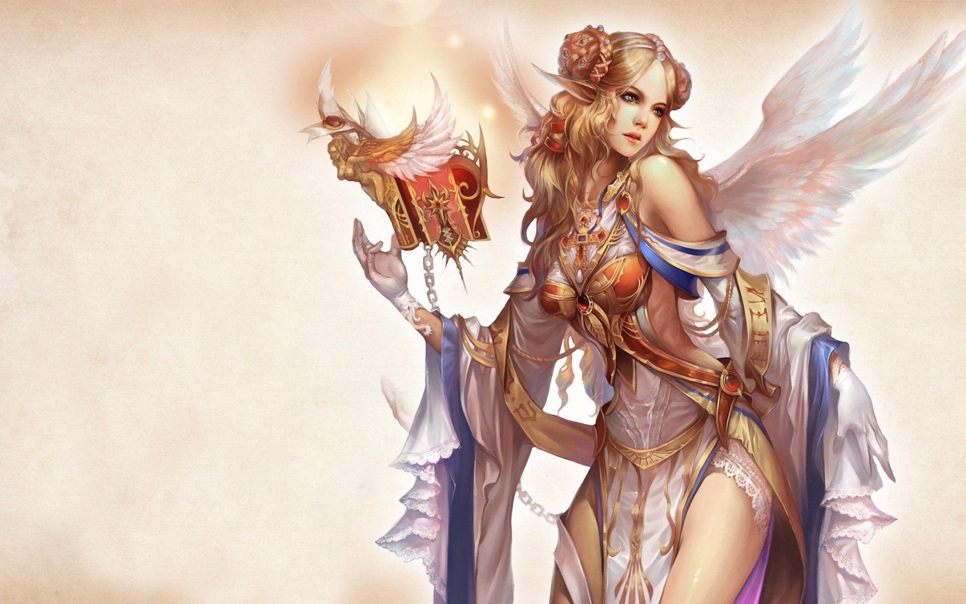 forsaken world chica alas libro cadena joyas orejas afiladas