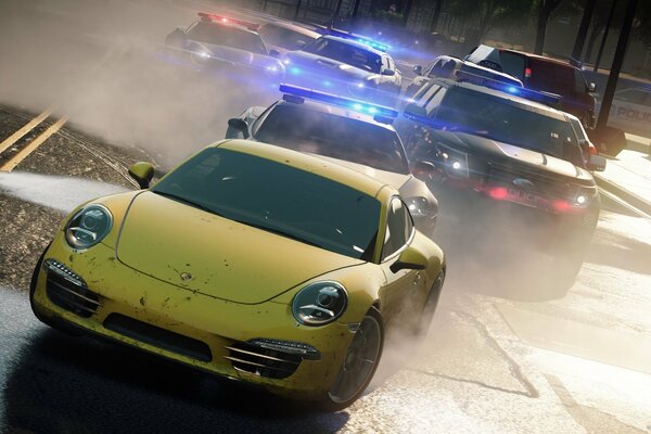 Pościg po mieście w Need for Speed na stromych taczkach