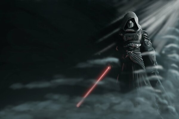 Der Film Star Wars. Das Lichtschwert-Spiel im Nebel